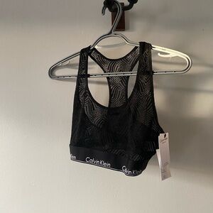 Calvin Klein Black Mesh Sports Bra
